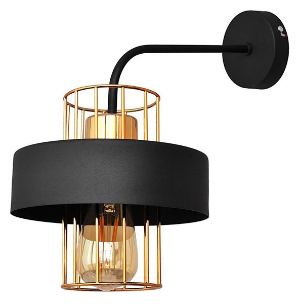 Nástenná lampa VOLTA 1xE27/15W/230V 34 cm čierna/zlatá