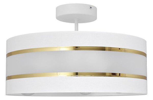 Luster na tyči HELEN 3xE27/15W/230V biela/zlatá