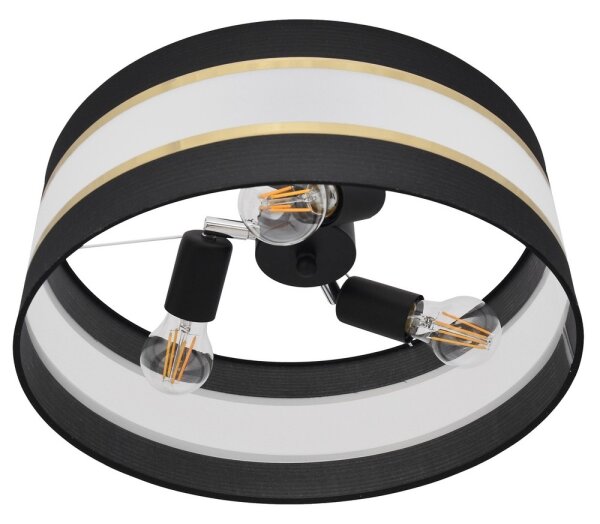 Luster na tyči HELEN 3xE27/15W/230V čierna/zlatá