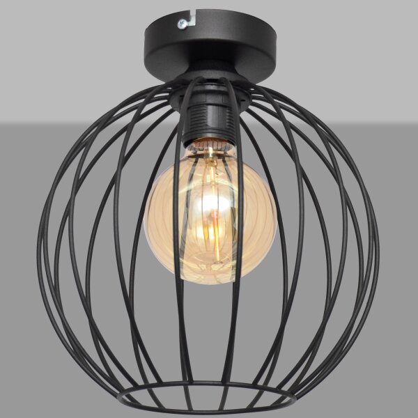 Prisadený luster MERCURE 1xE27/15W/230V pr. 24 cm čierna