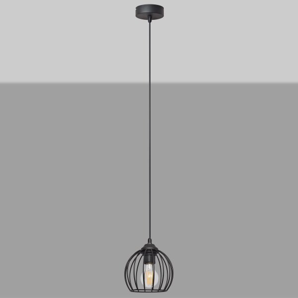 Luster na lanku MERCURE 1xE27/15W/230V pr. 16 cm čierna