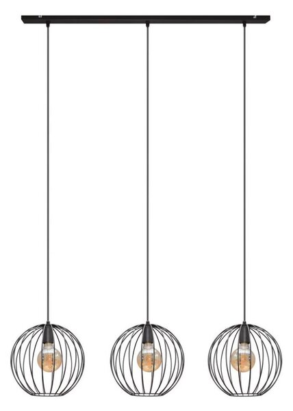 Luster na lanku MERCURE 3xE27/15W/230V čierna