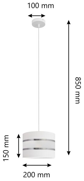 Luster na lanku HELEN 1xE27/15W/230V pr. 20 cm biela