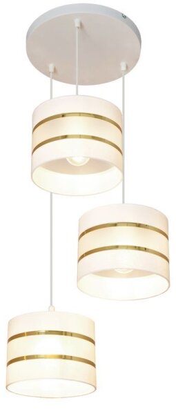 Luster na lanku HELEN 3xE27/15W/230V biela/zlatá