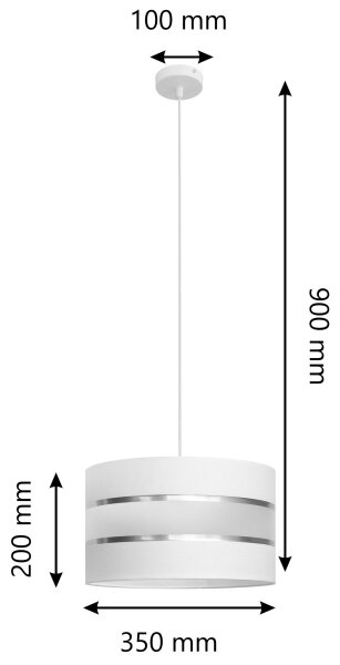 Luster na lanku HELEN 1xE27/15W/230V pr. 35 cm biela
