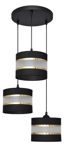 Luster na lanku HELEN 3xE27/15W/230V čierna/zlatá
