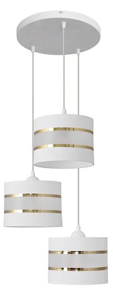 Luster na lanku HELEN 3xE27/15W/230V biela/zlatá