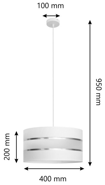 Luster na lanku HELEN 1xE27/15W/230V pr. 40 cm biela