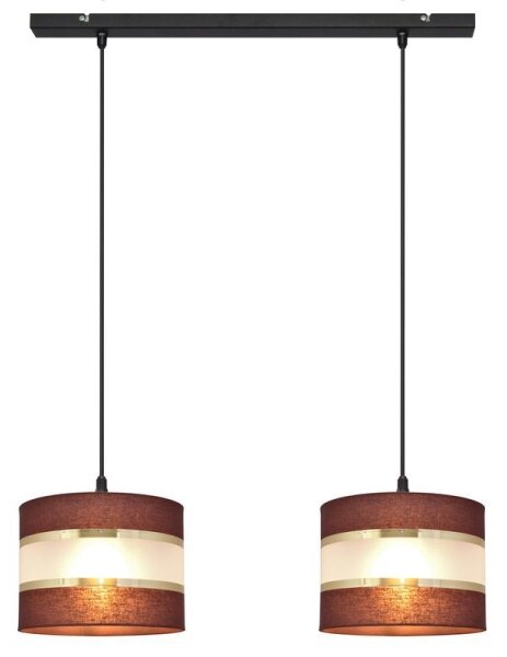 Luster na lanku HELEN 2xE27/15W/230V hnedá/čierna/zlatá