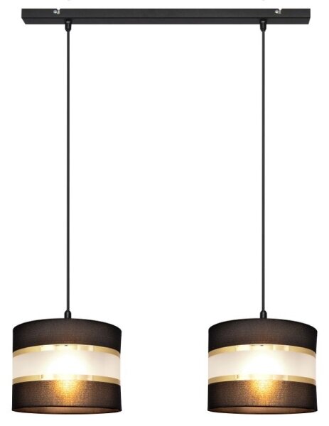Luster na lanku HELEN 2xE27/15W/230V čierna/zlatá
