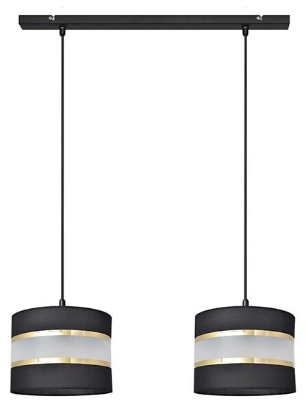 Luster na lanku HELEN 2xE27/15W/230V čierna/zlatá