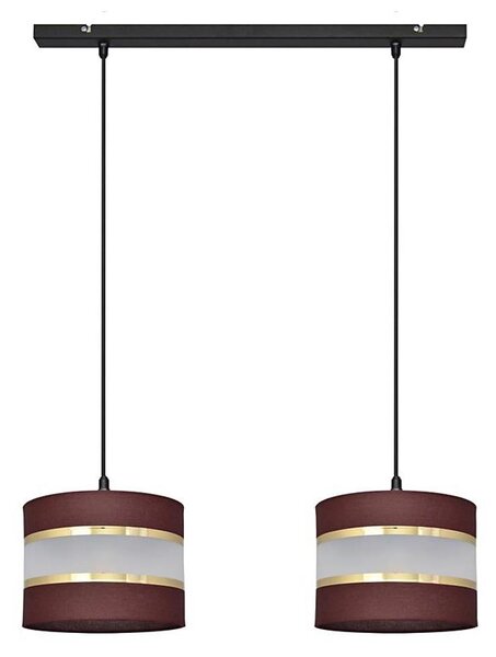Luster na lanku HELEN 2xE27/15W/230V hnedá/čierna/zlatá