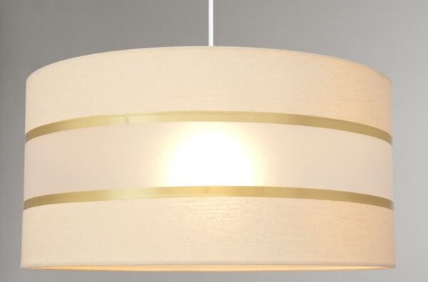 Luster na lanku HELEN 1xE27/15W/230V pr. 40 cm krémová/zlatá