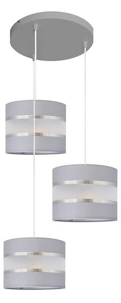 Luster na lanku HELEN 3xE27/15W/230V šedá/strieborná