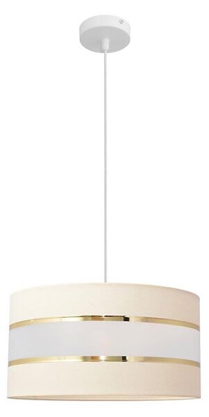 Luster na lanku HELEN 1xE27/15W/230V pr. 40 cm krémová/zlatá