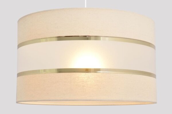 Luster na lanku HELEN 1xE27/15W/230V pr. 35 cm krémová/zlatá