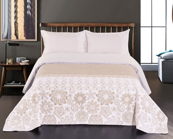 FLHF Prikrývka na posteľ Alhambra béžová/biela Rozmer: 170x210