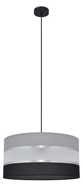 Luster na lanku HELEN 1xE27/15W/230V pr. 40 cm čierna/šedá/strieborná