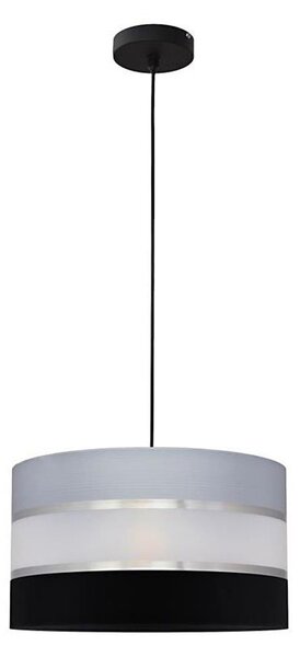 Luster na lanku HELEN 1xE27/15W/230V pr. 35 cm čierna/šedá/strieborná