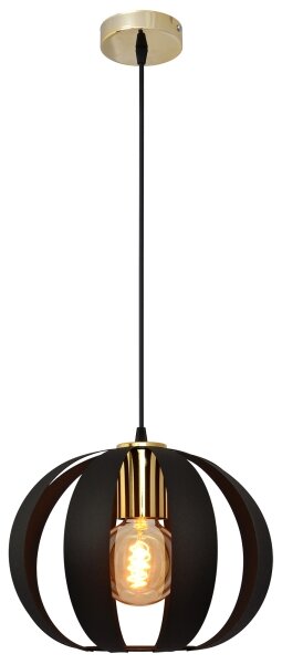 Luster na lanku NEWTON 1xE27/15W/230V čierna/zlatá