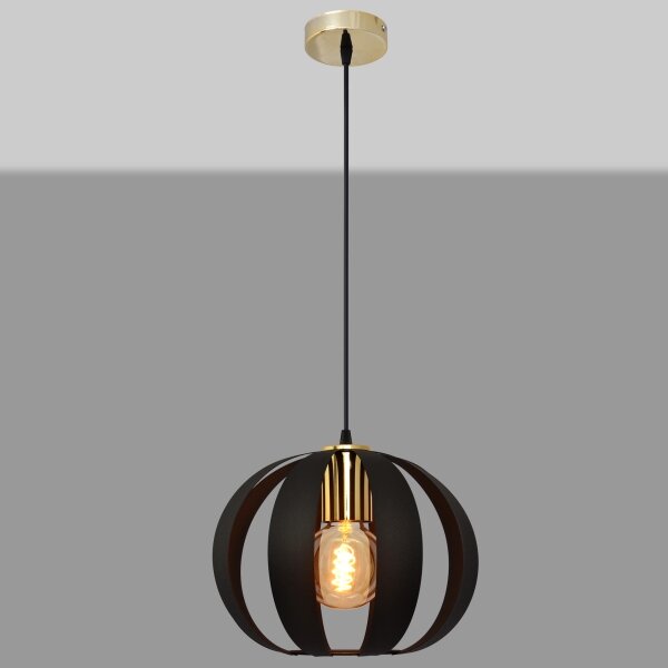 Luster na lanku NEWTON 1xE27/15W/230V čierna/zlatá