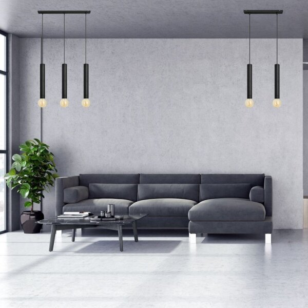 Luster na lanku TUBA 3xE27/15W/230V čierna