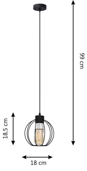 Luster na lanku STARLIGHT 1xE27/15W/230V čierna/strieborná