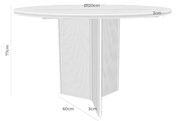 MUZZA Jedálenský stôl sifra Ø 120 cm čierny