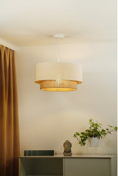 Duolla - Luster na lanku BOHO 1xE27/15W/230V pr. 60 cm béžová/hnedá