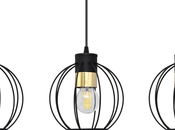 Luster na lanku STARLIGHT 3xE27/15W/230V čierna/zlatá