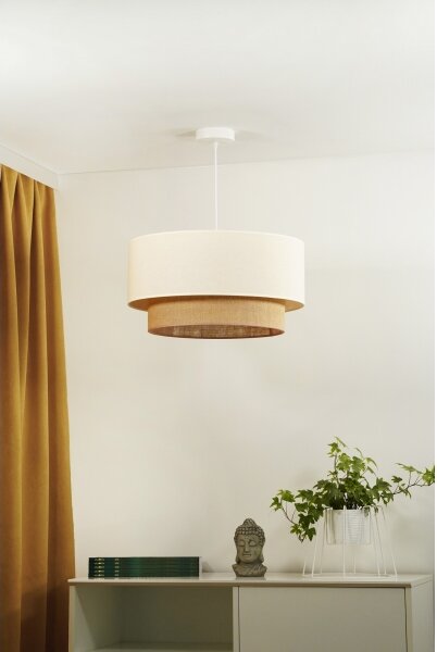 Duolla - Luster na lanku BOHO 1xE27/15W/230V pr. 60 cm béžová/hnedá