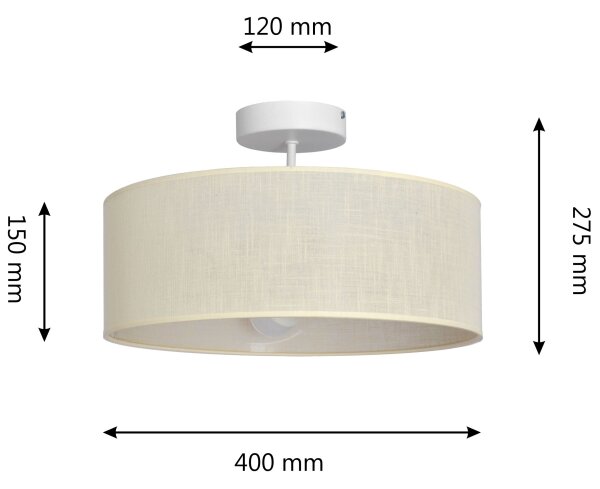 Luster na tyči ALBA 3xE27/15W/230V krémová