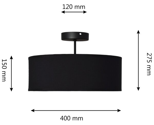 Luster na tyči ALBA 3xE27/15W/230V čierna