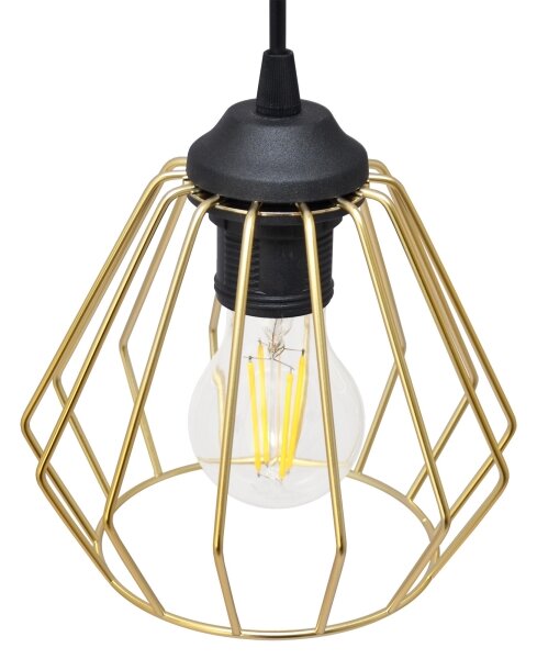 Luster na lanku AGAT 3xE27/15W/230V zlatá/čierna