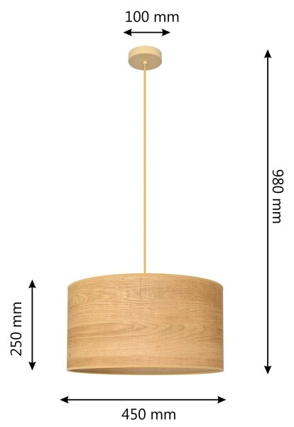 Luster na lanku ALBA 1xE27/15W/230V pr. 45 cm hnedá