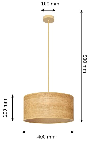 Luster na lanku ALBA 1xE27/15W/230V pr. 40 cm hnedá