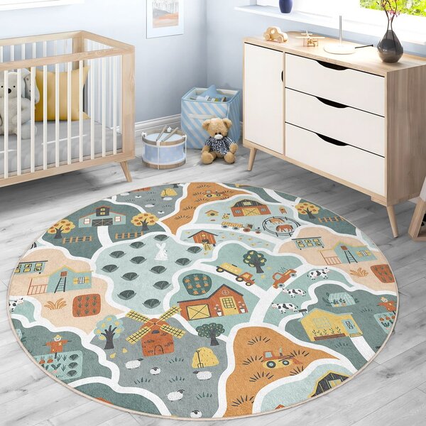 Prateľný detský hrací koberec ø150 cm Farmer's Life – Mila Home