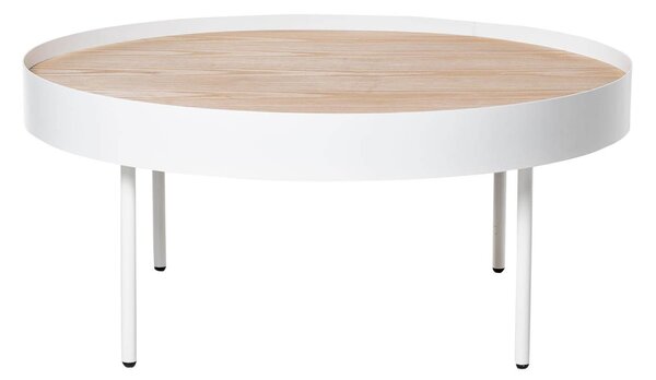 MUZZA Konferenčný stolík werad Ø 80 cm biely/prírodný