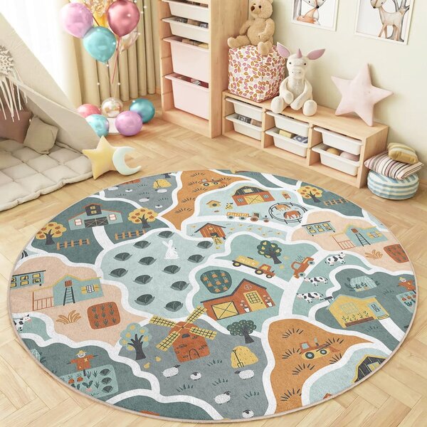 Prateľný detský hrací koberec ø150 cm Farmer's Life – Mila Home