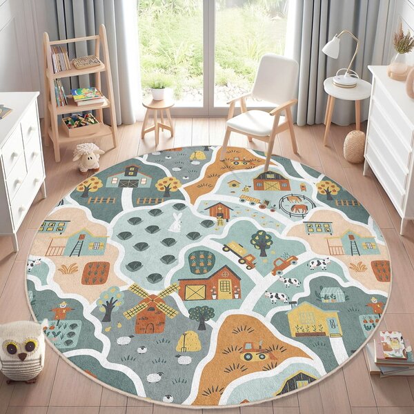 Prateľný detský hrací koberec ø150 cm Farmer's Life – Mila Home