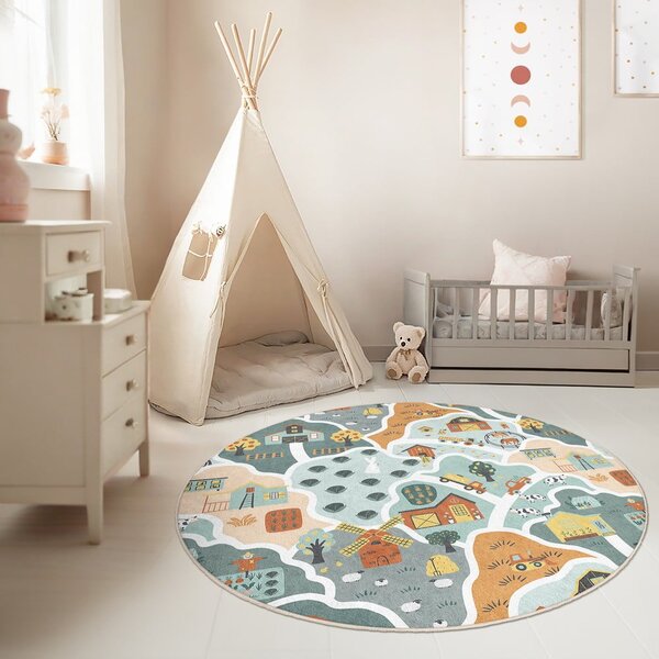 Prateľný detský hrací koberec ø150 cm Farmer's Life – Mila Home