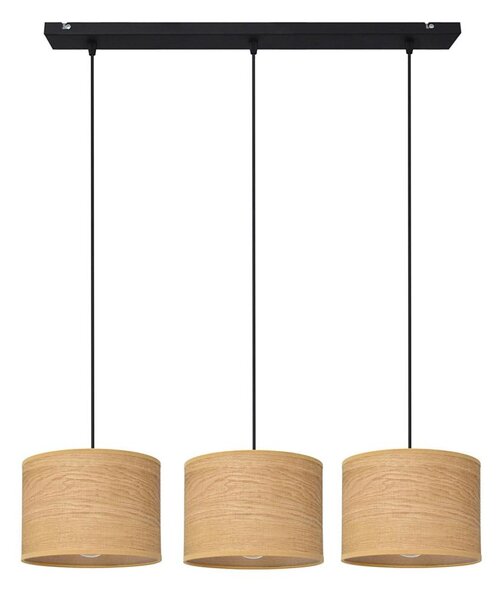 Luster na lanku ALBA 3xE27/15W/230V hnedá/čierna
