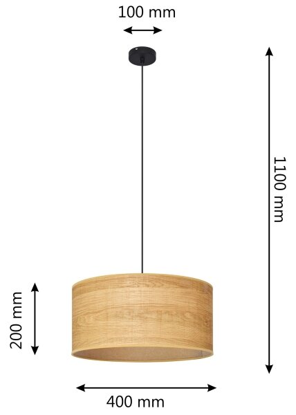 Luster na lanku ALBA 1xE27/15W/230V pr. 40 cm hnedá/čierna
