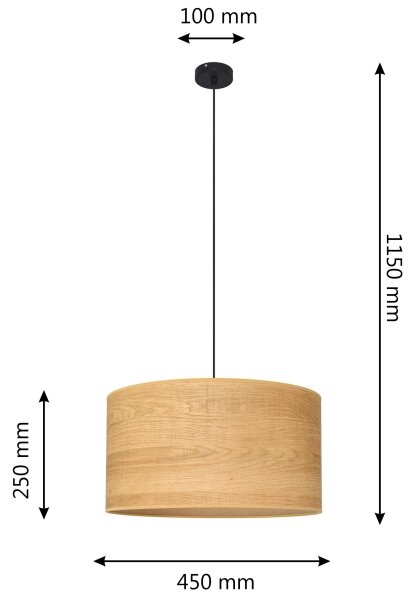 Luster na lanku ALBA 1xE27/15W/230V pr. 45 cm hnedá/čierna