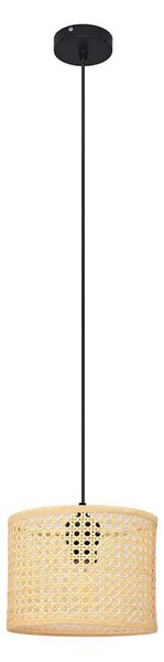 Luster na lanku ALBA 1xE27/15W/230V pr. 20 cm ratan/čierna