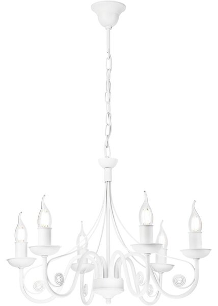 Lamkur Luster na reťazi DONATO 6xE14/40W/230V biela LA51499 + záruka 3 roky zadarmo