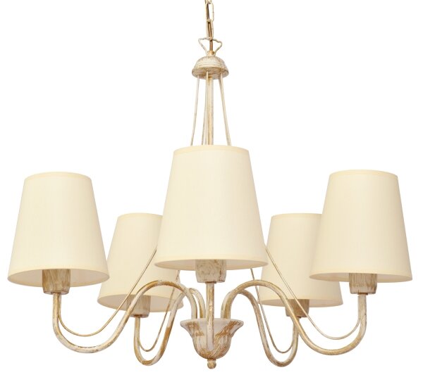 Luster na reťazi MALBO 5xE27/15W/230V béžová
