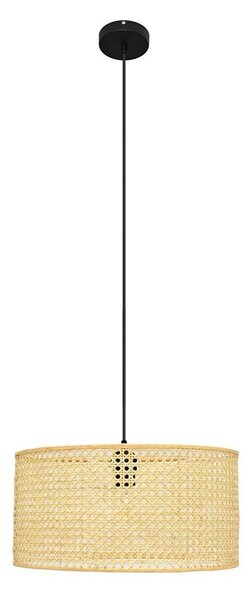 Luster na lanku ALBA 1xE27/15W/230V pr. 40 cm ratan/čierna