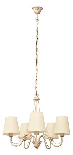 Luster na reťazi MALBO 5xE27/15W/230V béžová