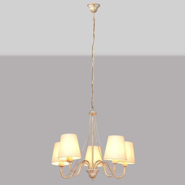 Luster na reťazi MALBO 5xE27/15W/230V béžová